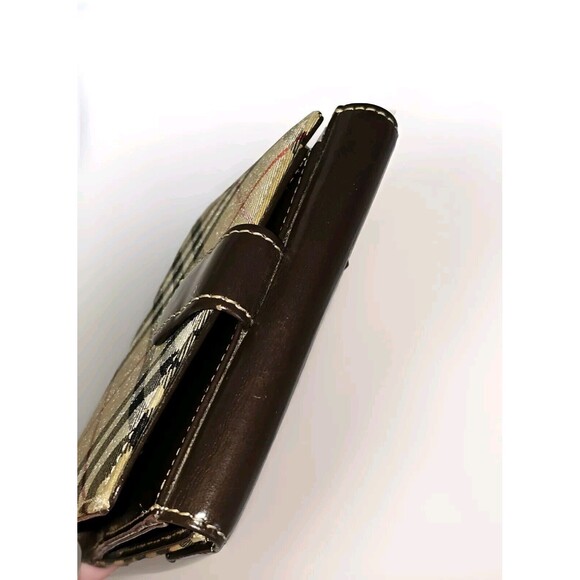 BURBERRY London Blue Label Nova Check Canvas Leather Small Bifold Compact Wallet - Picture 4 of 16